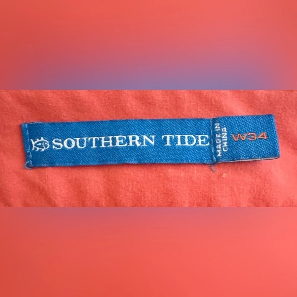 NWOT Southern Tide Men's Salmon Flat Front Shorts - Picture 3 of 4